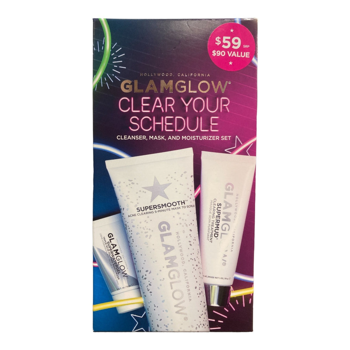 Glamglow Pore-Clearing Mask, Cleanser & Moisturizer Set - Travel Size