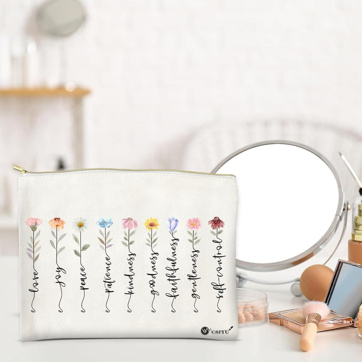 Canvas Cosmetic Bags Set - Cotton Makeup Bags for Travel & Daily Use