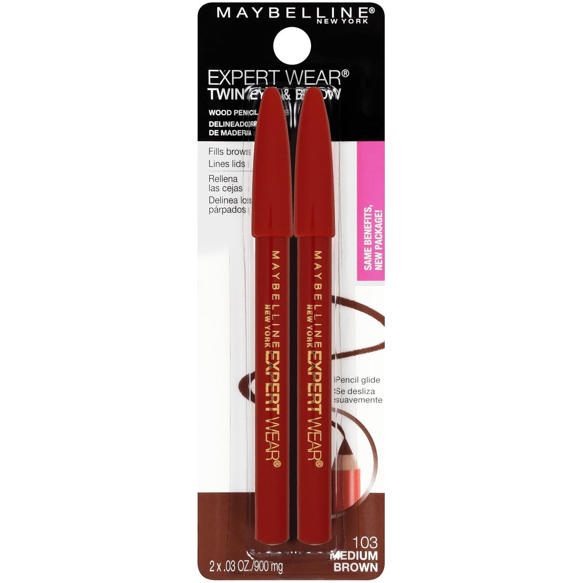 Longwear Waterproof Eyeliner and Brow Pencil Set - Medium Brown