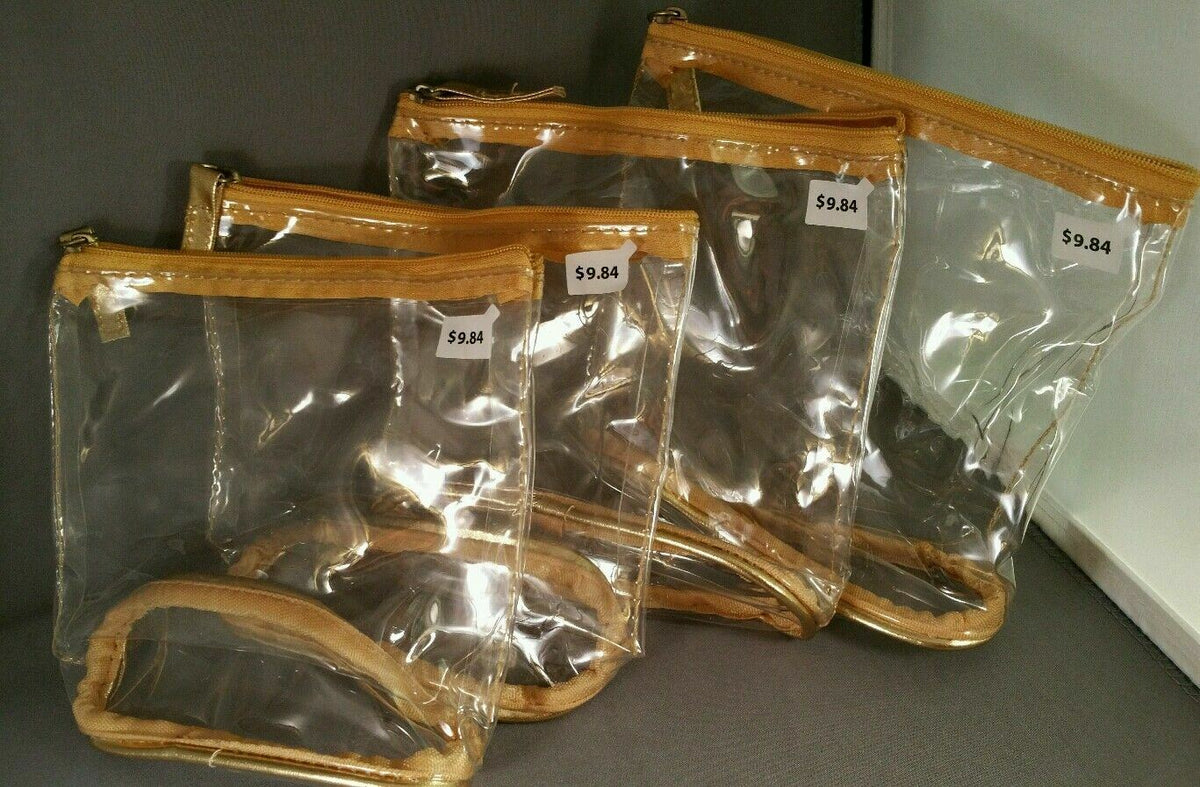 Clear PVC Travel Cosmetic & Medicine Bags 5-Pack - Lightweight & Durable