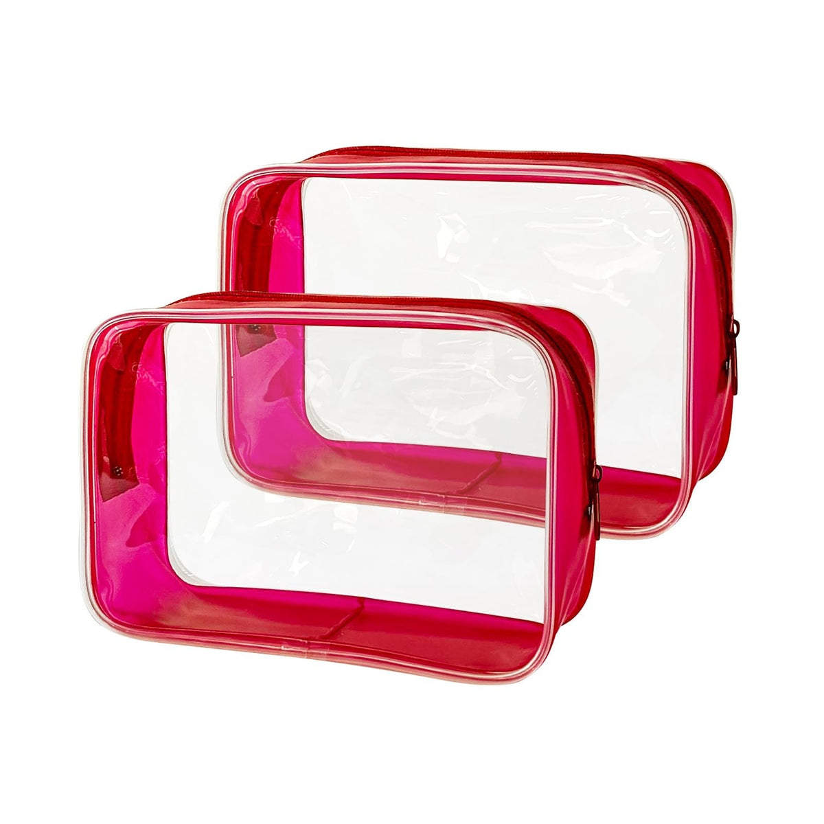 Clear Toiletry Bag TSA Approved Travel Organizer with Red Frame
