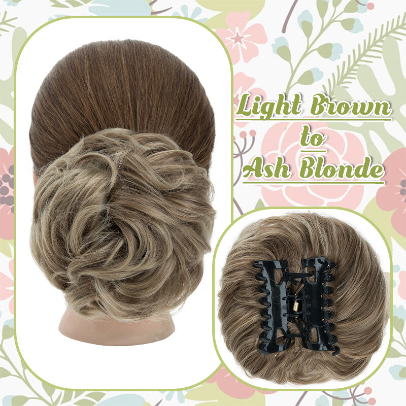 Messy Bun Claw Hair Clip Extensions - Curly Thick Updo Accessory