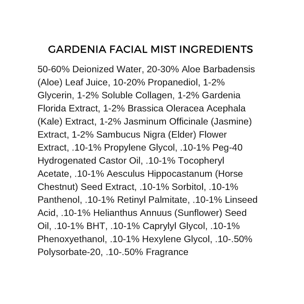 Facial Mist Hydrating Spray with Gardenia Scent for Makeup & Skin Care