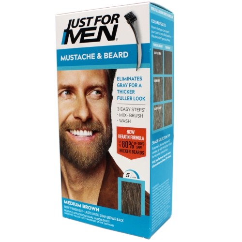 Mustache & Beard Brush-In Color Gel, Medium Brown
