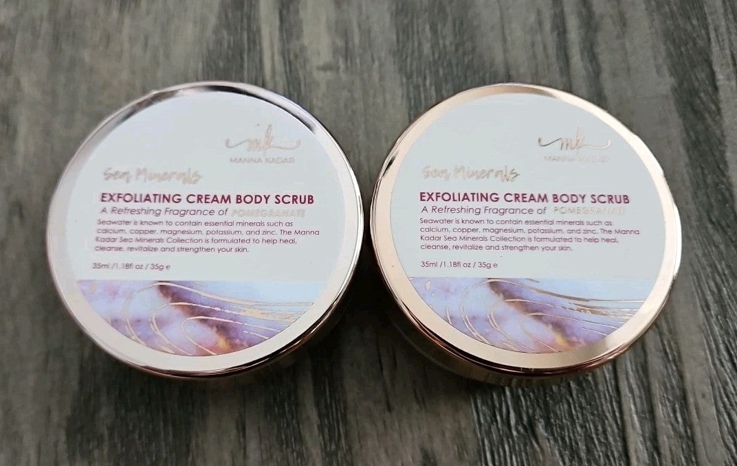 2 MANNA KADAR Sea Minerals Exfoliating Cream Body Scrub – Pomegranate