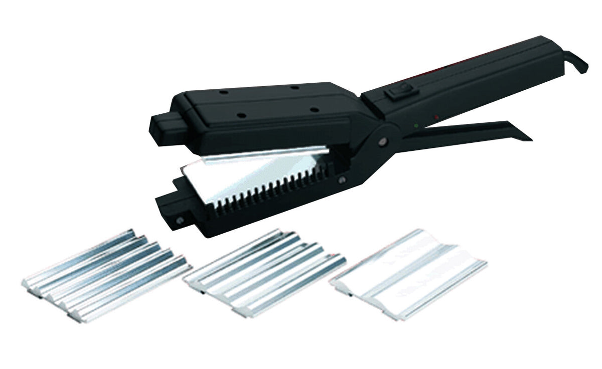 All-in-One Hair Straightener and Crimper with Interchangeable Plates