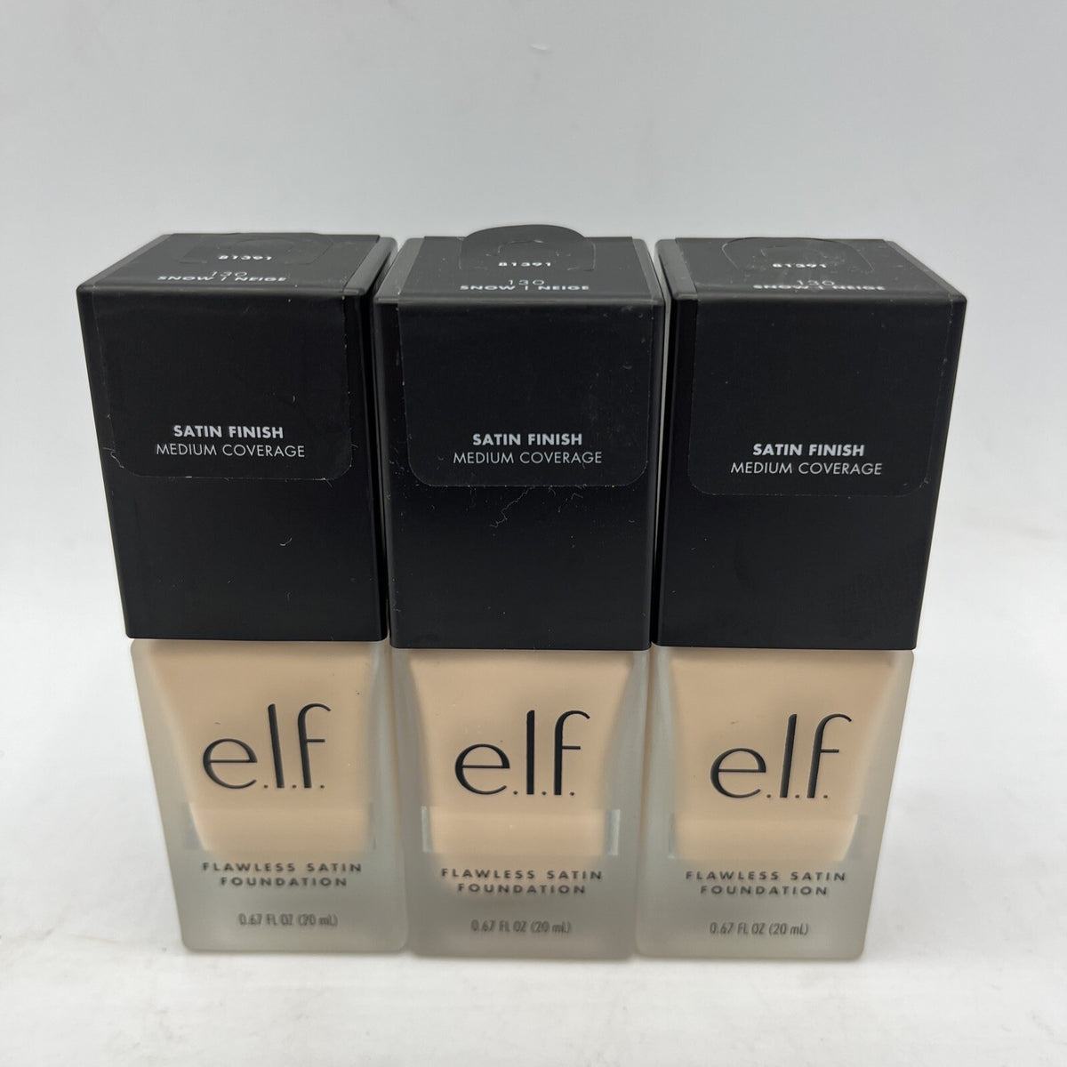 Elf Flawless Satin Foundation 130 Snow – Medium Coverage, Cool Pink Undertones