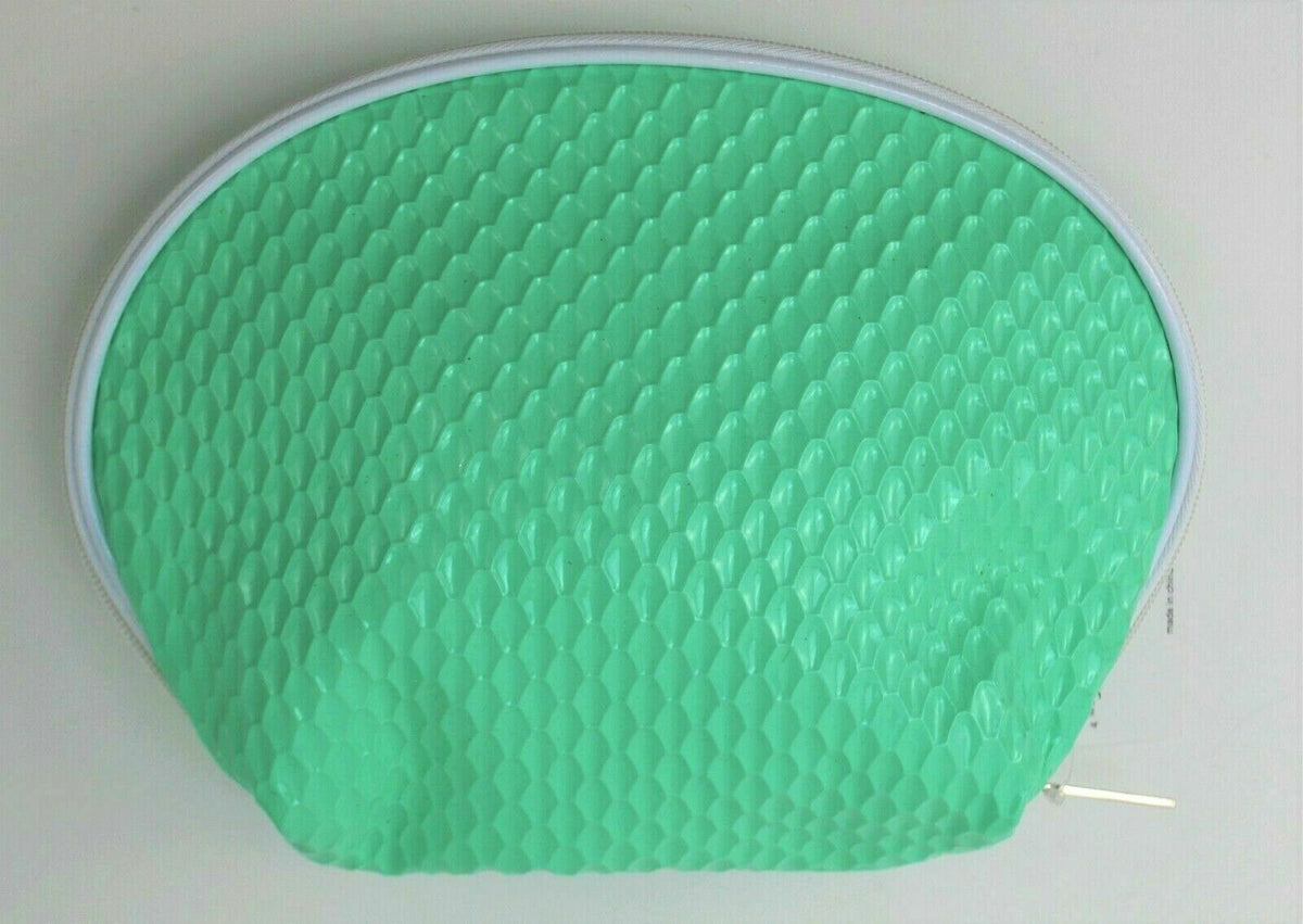 Large Green Cosmetic Travel Bag with Zipper - 10x8 Inches