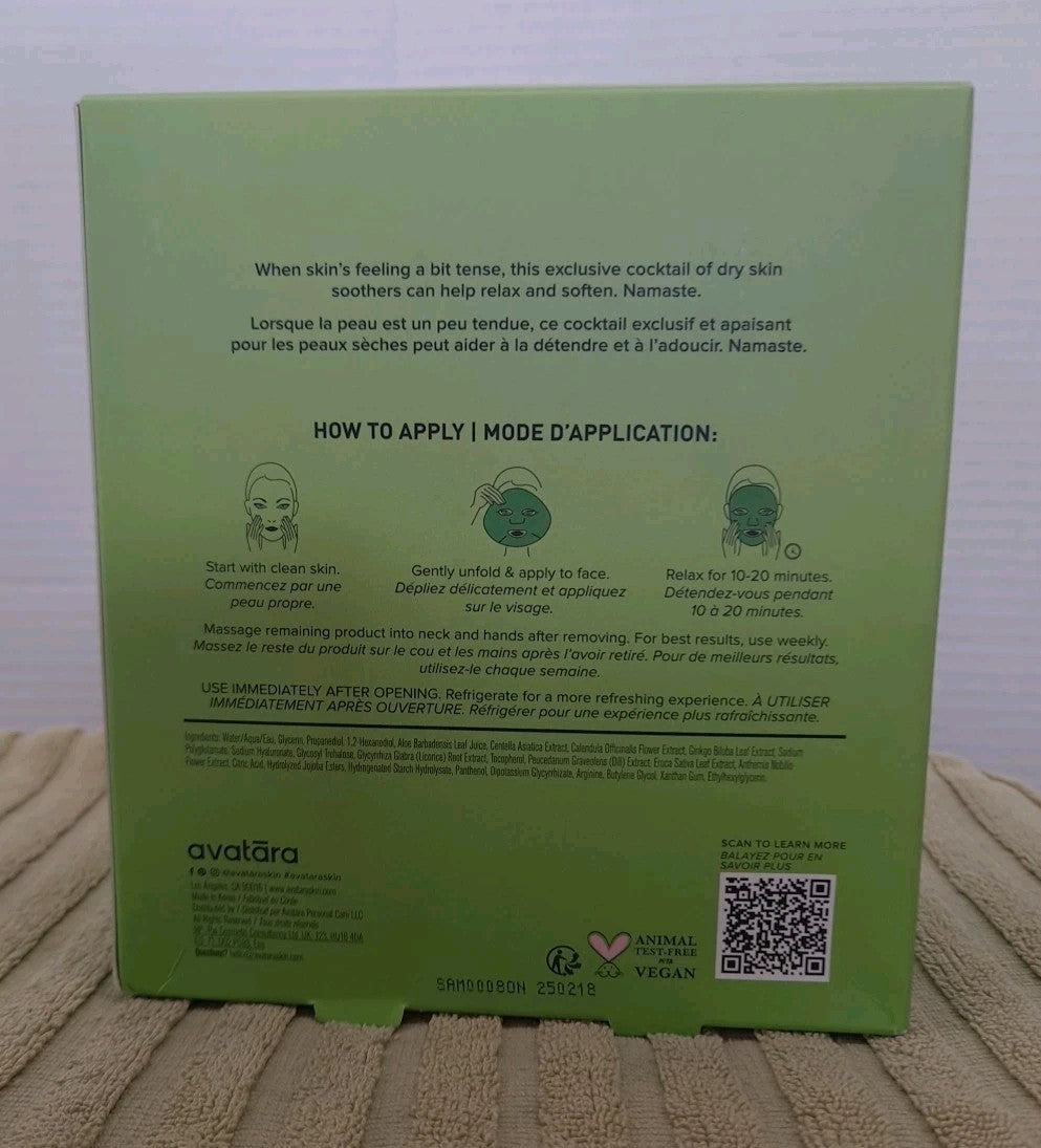 Avatara Chill Out Aloe Vera Face Sheet Mask - 15 Count