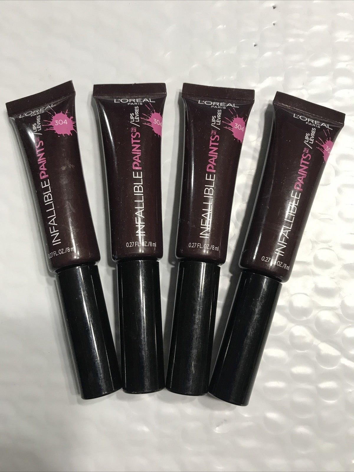 L'Oréal Infallible Lip Paint Set - 4 Tubes, Long-Lasting Lip Color