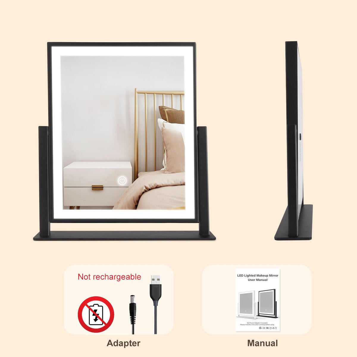 11 Inch Dimmable LED Vanity Mirror with Lights and 3 Lighting Modes