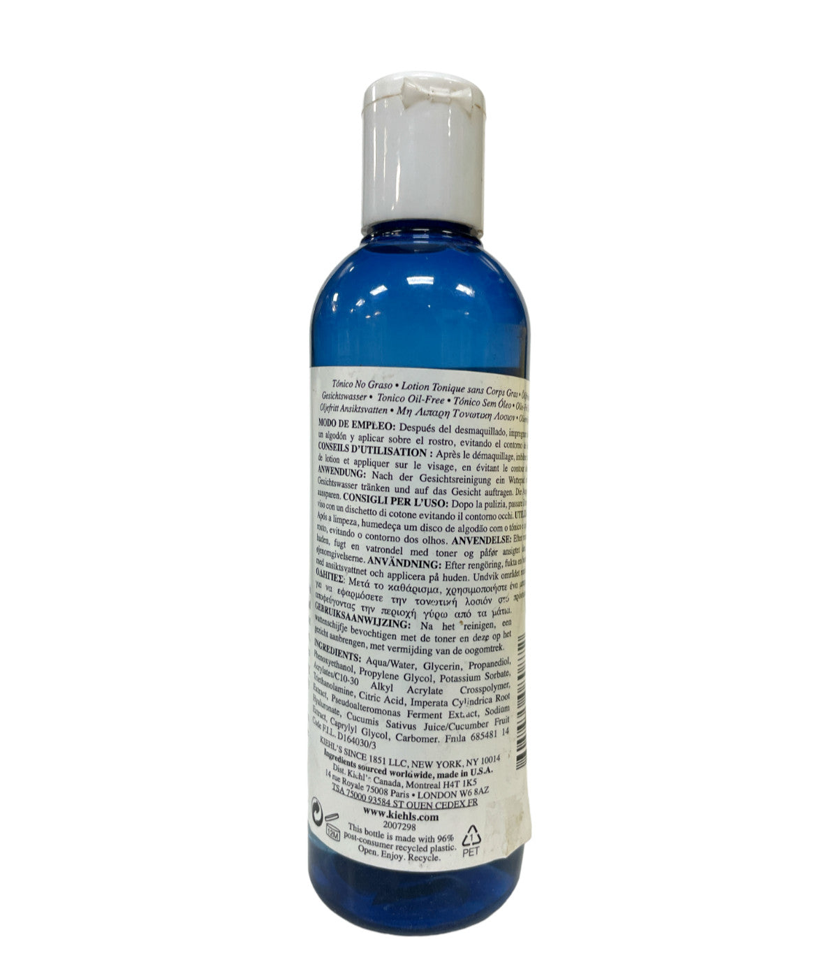Kiehl's Ultra Facial Oil-Free Toner - Hydrating & Pore-Refining, 8.4oz