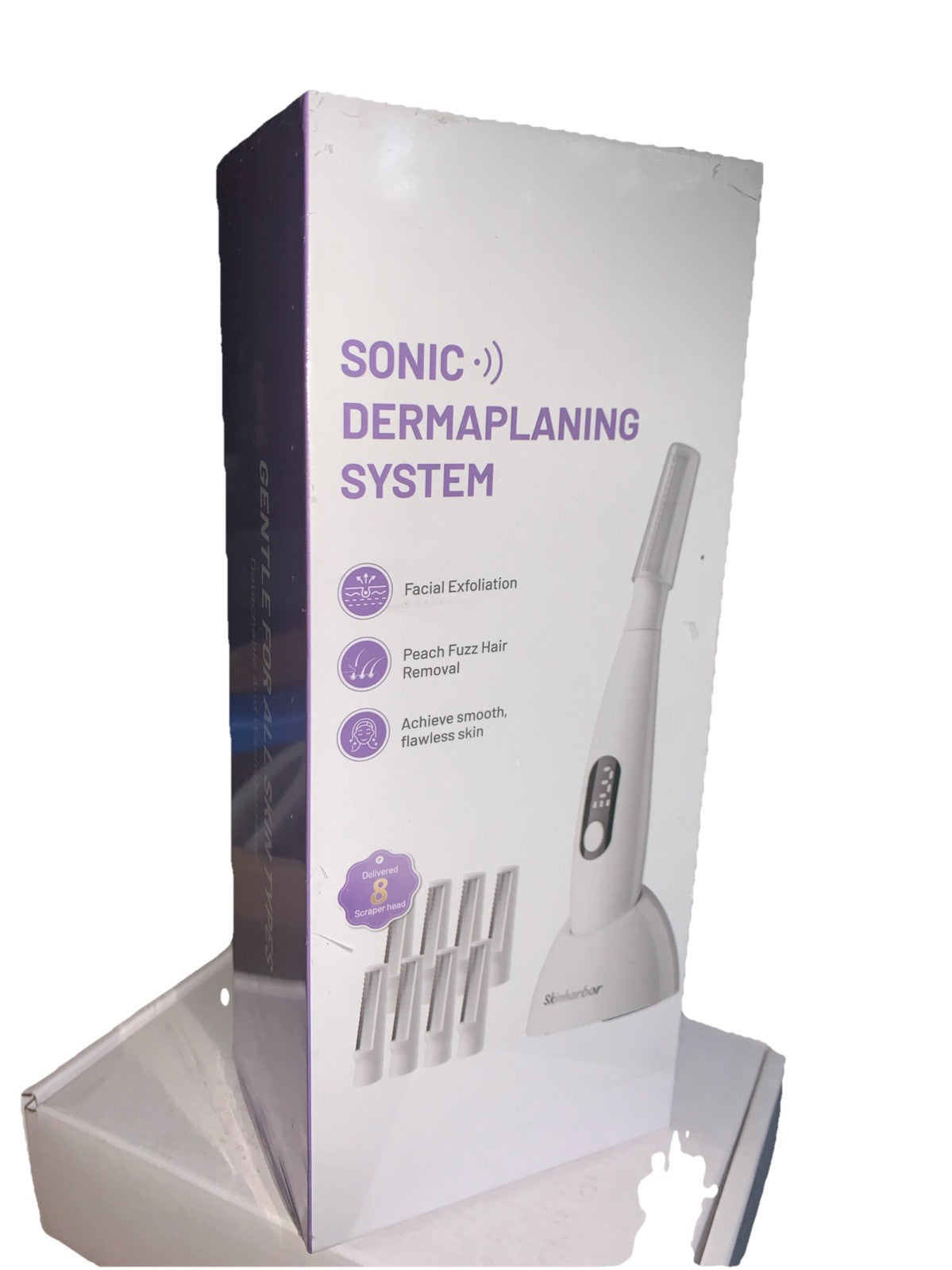 Sonic Dermaplane Razor for Women - Facial Exfoliation & Peach Fuzz Removal, 3 Speeds