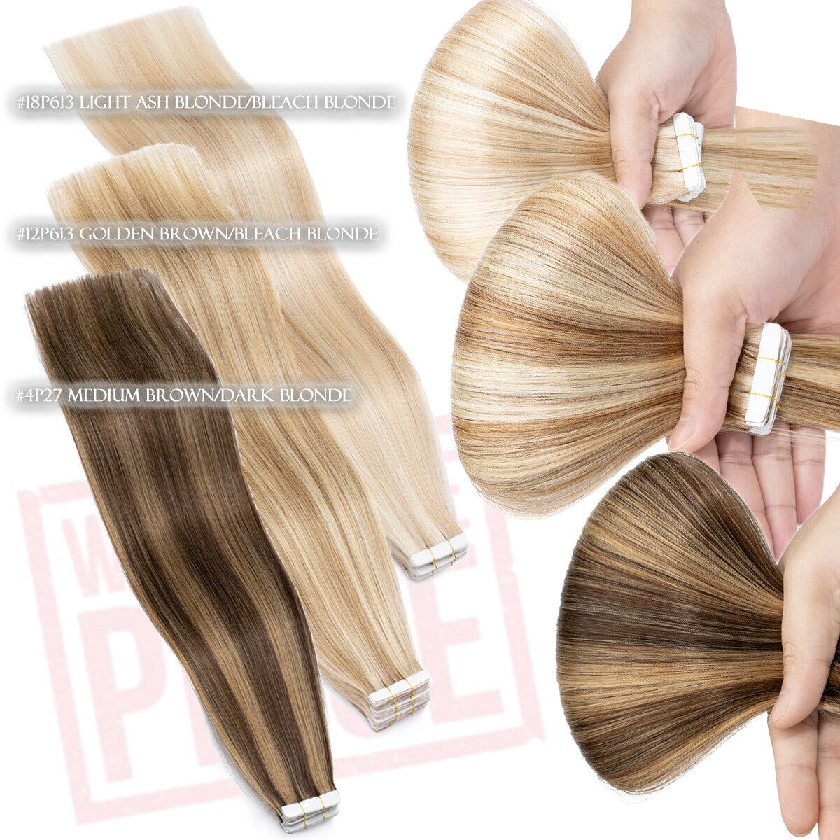 Remy Human Hair Tape-In Extensions Full Head 200g - Multiple Colors & Lengths