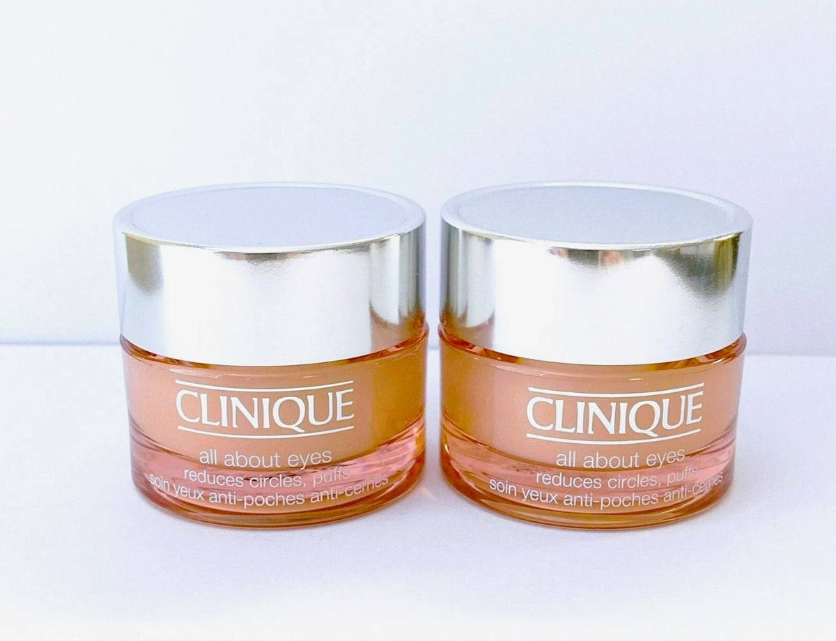 2-Pack Clinique All About Eyes Eye Cream Reduces Dark Circles & Puffiness 0.5oz