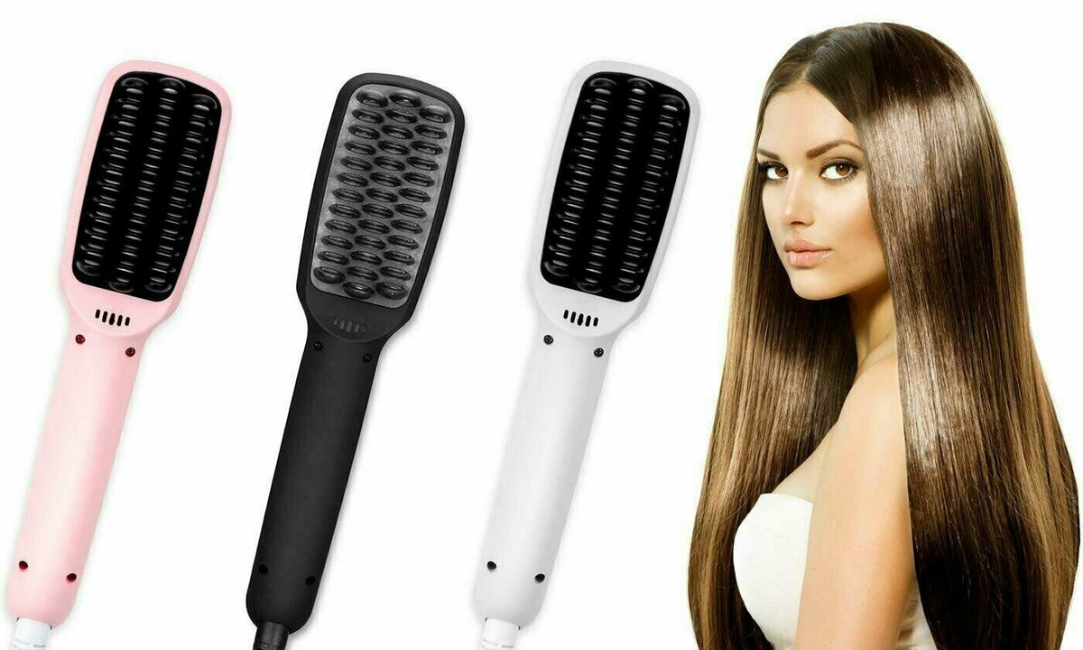 2-in-1 Hair Straightening Brush – Alayna, Temperature Control, 5 Heat Settings