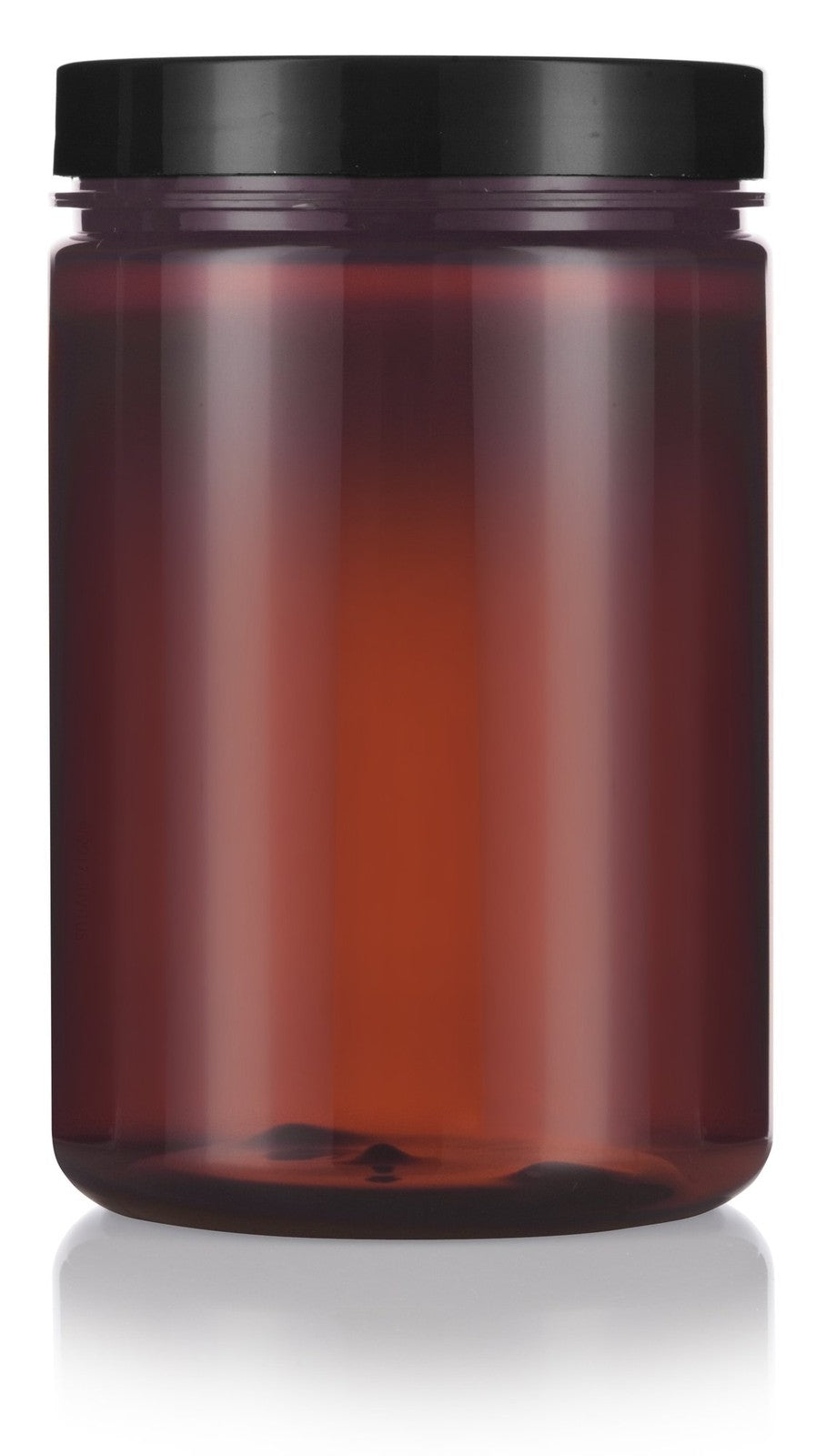Large Amber PET Plastic Refillable Jar with Airtight Foam-Lined Lid - 25 Oz (6 Pack)