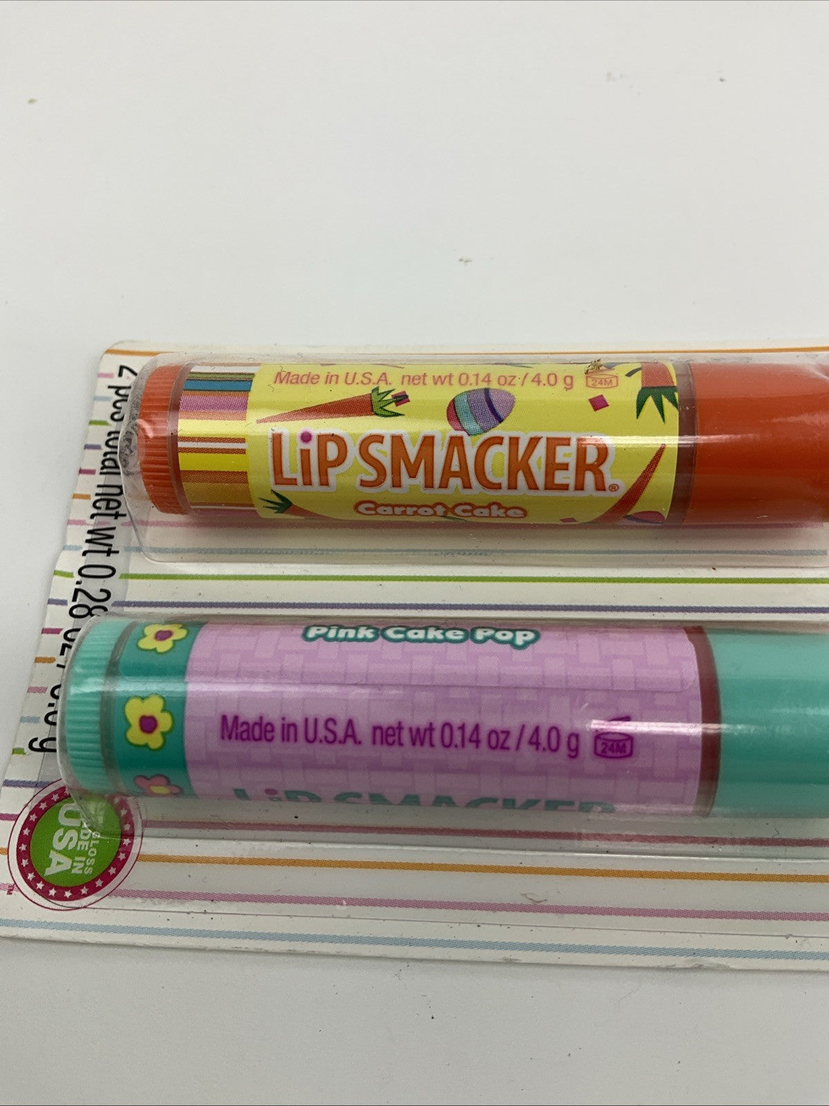 Lip Smacker 2 Pack Lip Balm Set - Pink Cake Pop & Carrot Cake Flavors