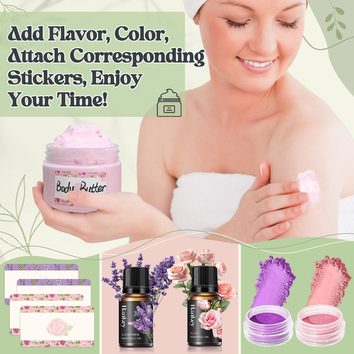 DIY Body Butter Making Kit with Shea & Essential Oils - Pink