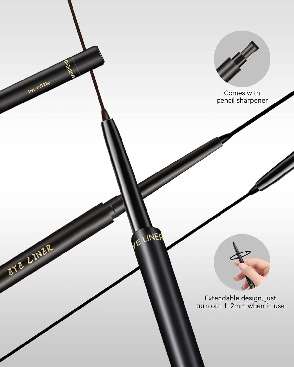 Waterproof Gel Eyeliner Pencil for Mature Women - Long Lasting, Smudge-Proof
