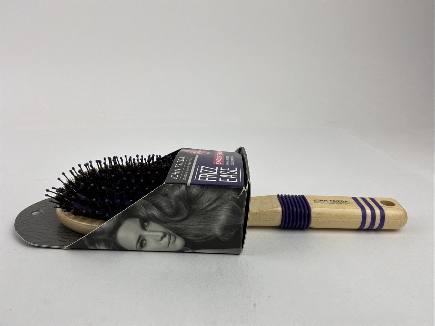 Boar Bristle Cushion Brush for Frizz Control and Smooth Finish