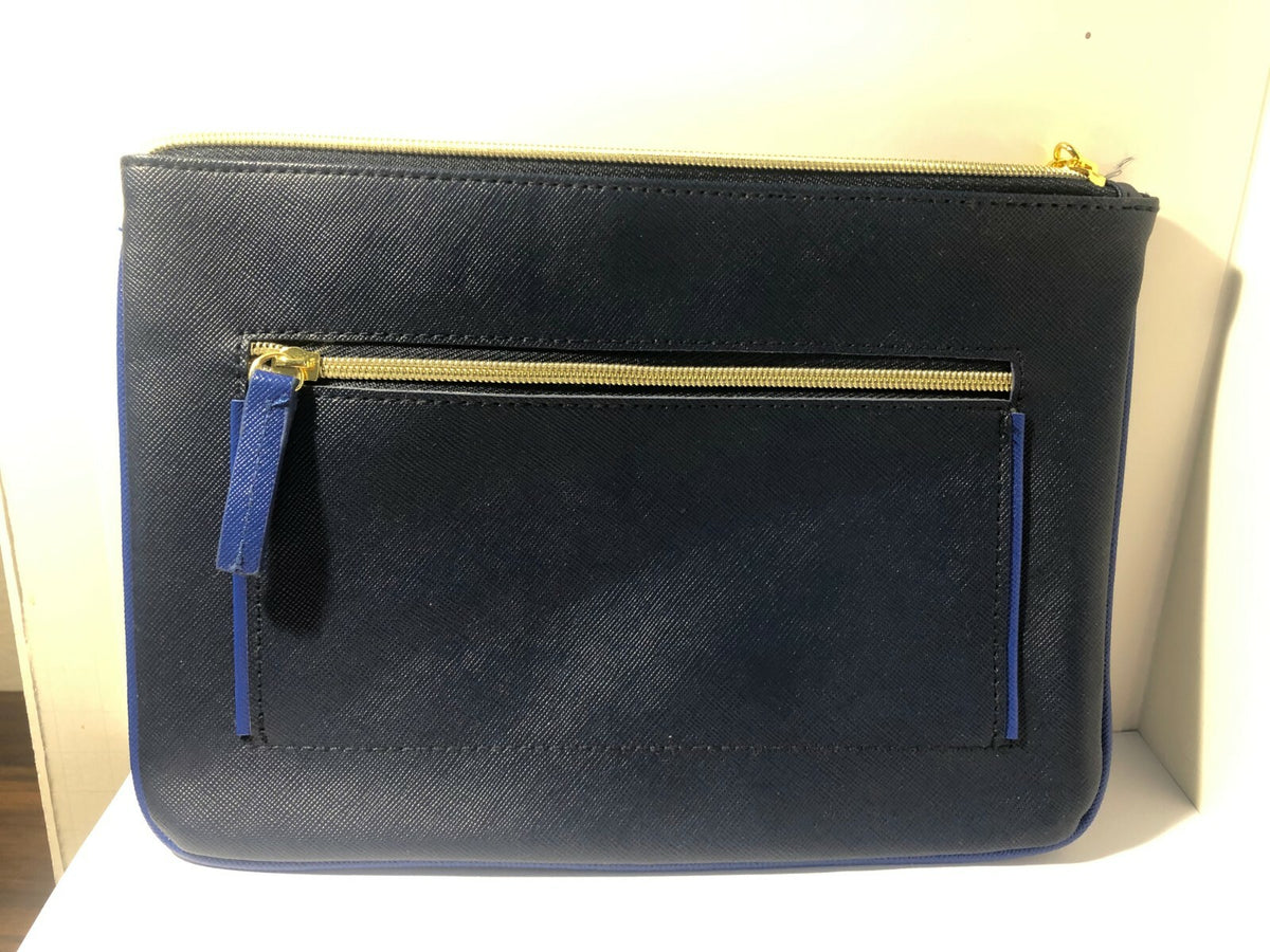 Large Travel Makeup Case - Navy Blue Cosmetic Bag & Clutch