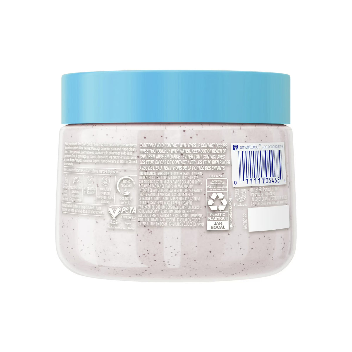 Dove Exfoliating Body Scrub Macadamia Rice Milk 15 oz - Gentle Moisturizing
