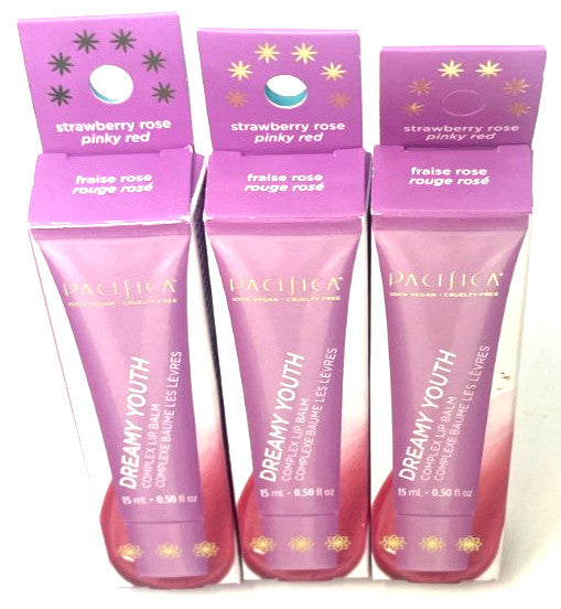 Set of 3 Strawberry Rose Lip Balms - Moisturizing Lip Care