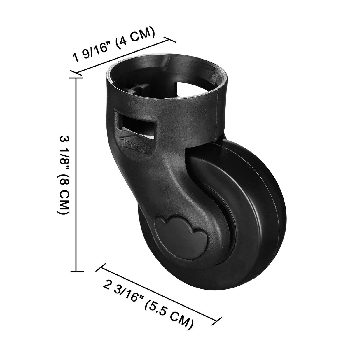 2-Inch Swivel Caster Wheels for Makeup Cases - No Locking Brake