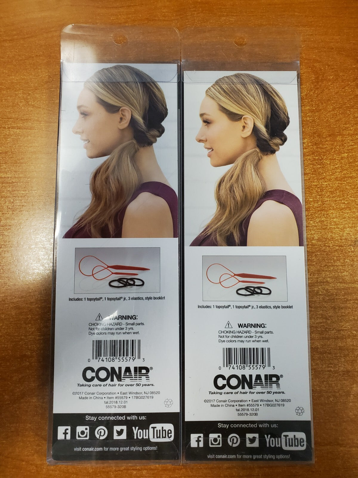 2 Pack: Original Conair Topsy Tail Hair Tool Styling Kit Set #55579