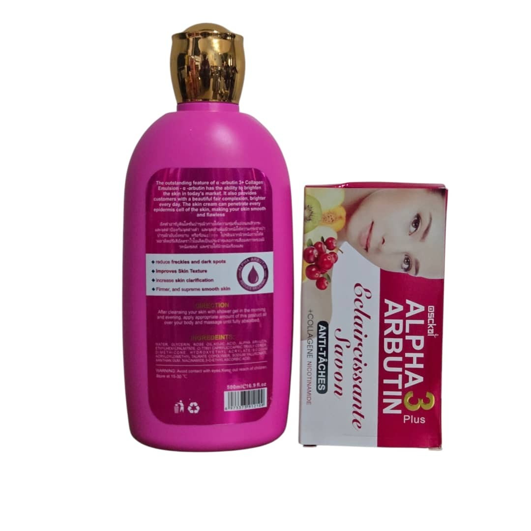 Alpha Arbutin 3 Plus Niacinamide Body Lotion & Soap Set 500ml Collagen