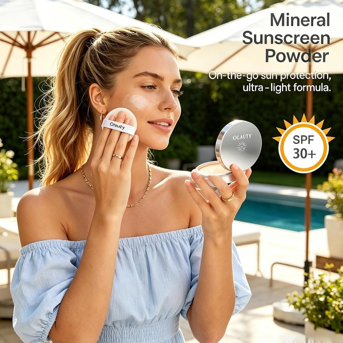 Mineral Powder Foundation with SPF 30+ - 4-in-1 Matte Cover, Light to Medium