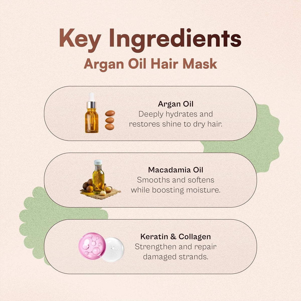 Deep Hair Mask with Argan and Macadamia Oil for Damaged Hair - Nourishing & Repairing Treatment