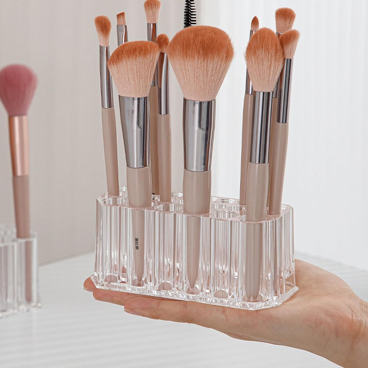 Clear Acrylic Lipstick & Makeup Organizer 26 Slots Storage Case