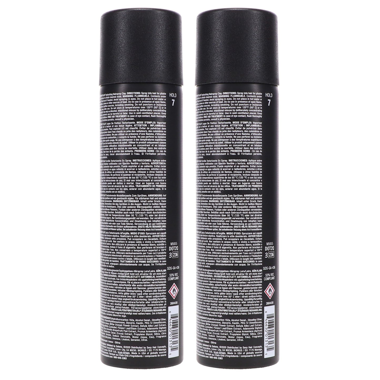 Hair Styling Spray Clay 4.4 oz - Matte Finish, Texture & Volume - 2 Pack