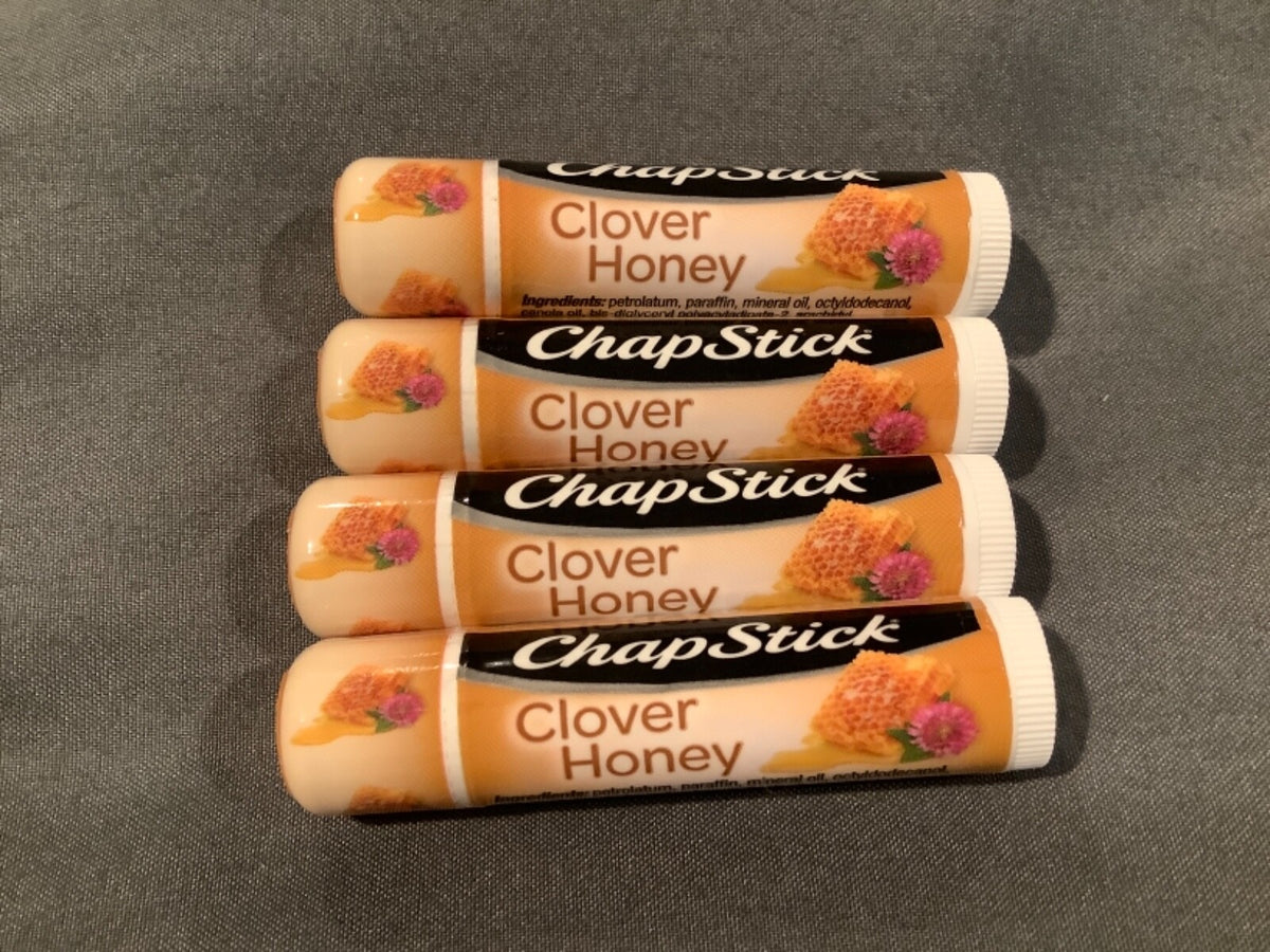 Pack of 4 Sealed ChapStick Clover Honey Lip Balm Tubes 0.15 Oz