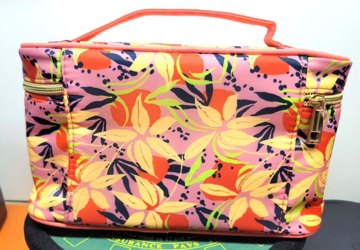 Travel Toiletry Bag with Bonus Bottle - Floral Makeup Organizer