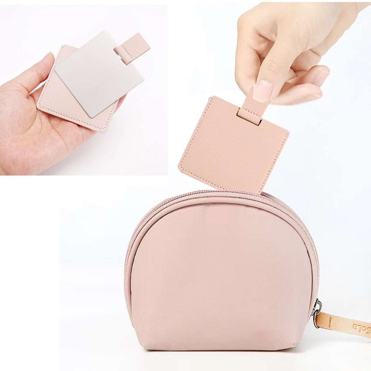 Mini Travel Compact Mirror Set - 3 Stainless Steel Handheld Makeup Mirrors