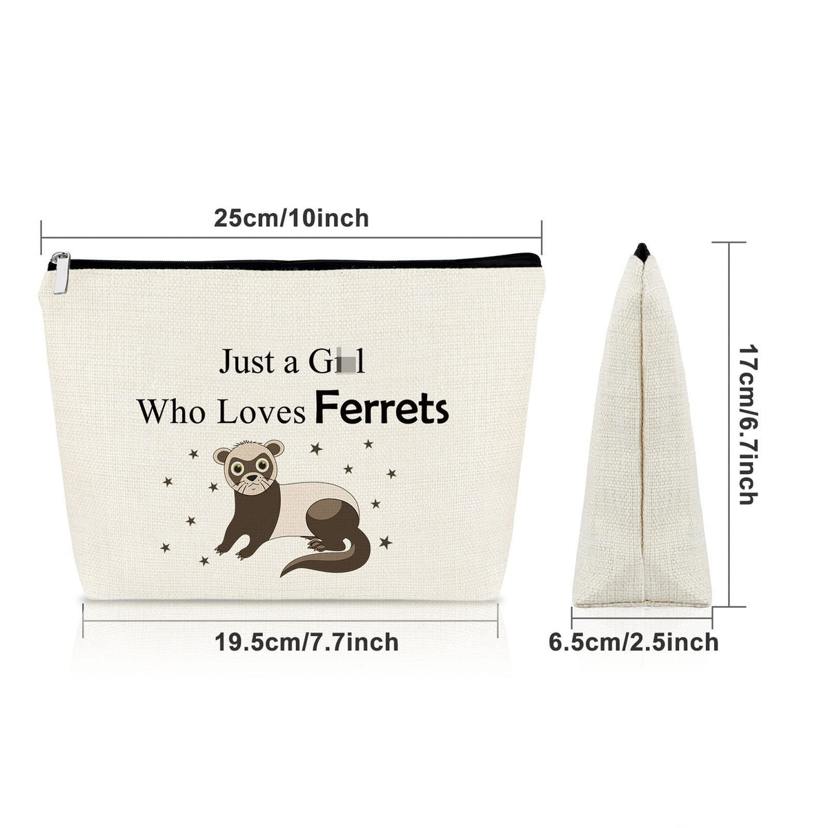 Ferret Lover Makeup Bag for Women - Cute Ferret Animal Gift