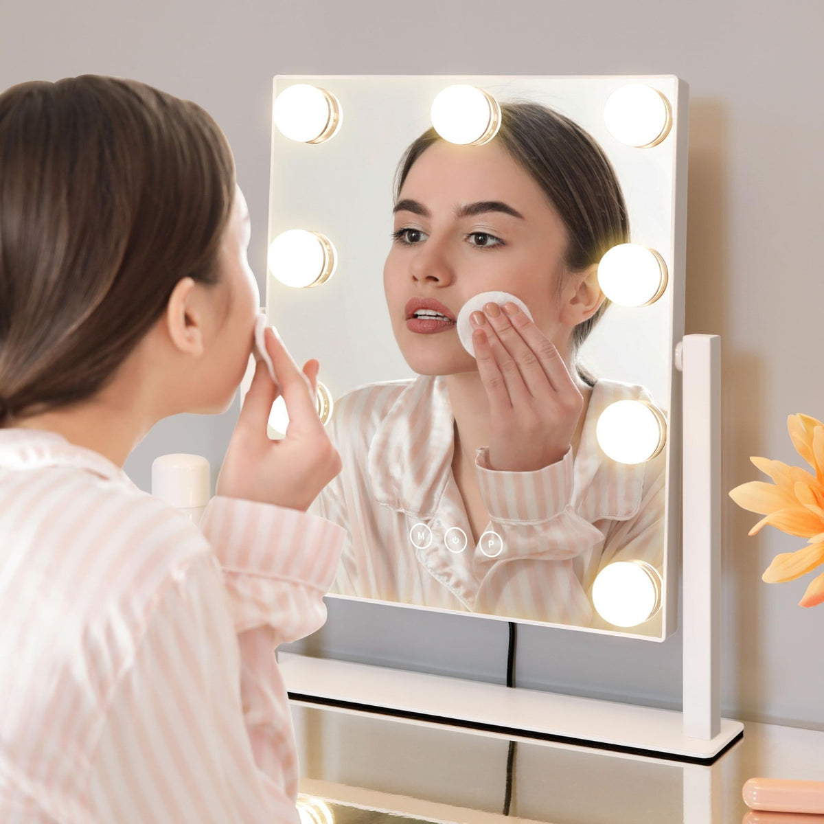 Lighted Makeup Vanity Mirror with 9 Dimmable Bulbs & 10x Magnification