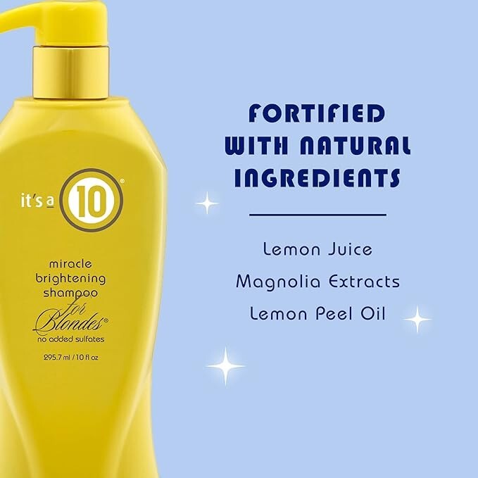 Brightening Blonde Shampoo with Lemon Peel Oil - 10 Oz | Enhances Highlights & Fights Brassiness