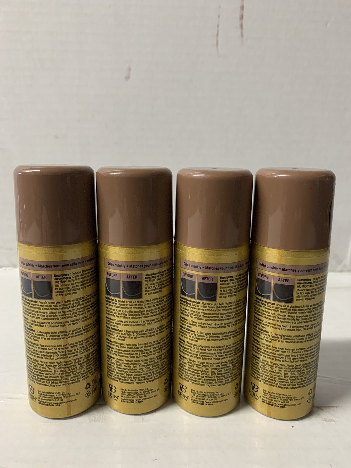 Tinted Lace Spray Dark Brown 2.7oz - Pack of 4 for Hair & Wig Styling