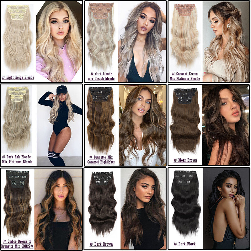 Double Weft Clip-In Human Hair Extensions Full Head - Multiple Colors & Lengths