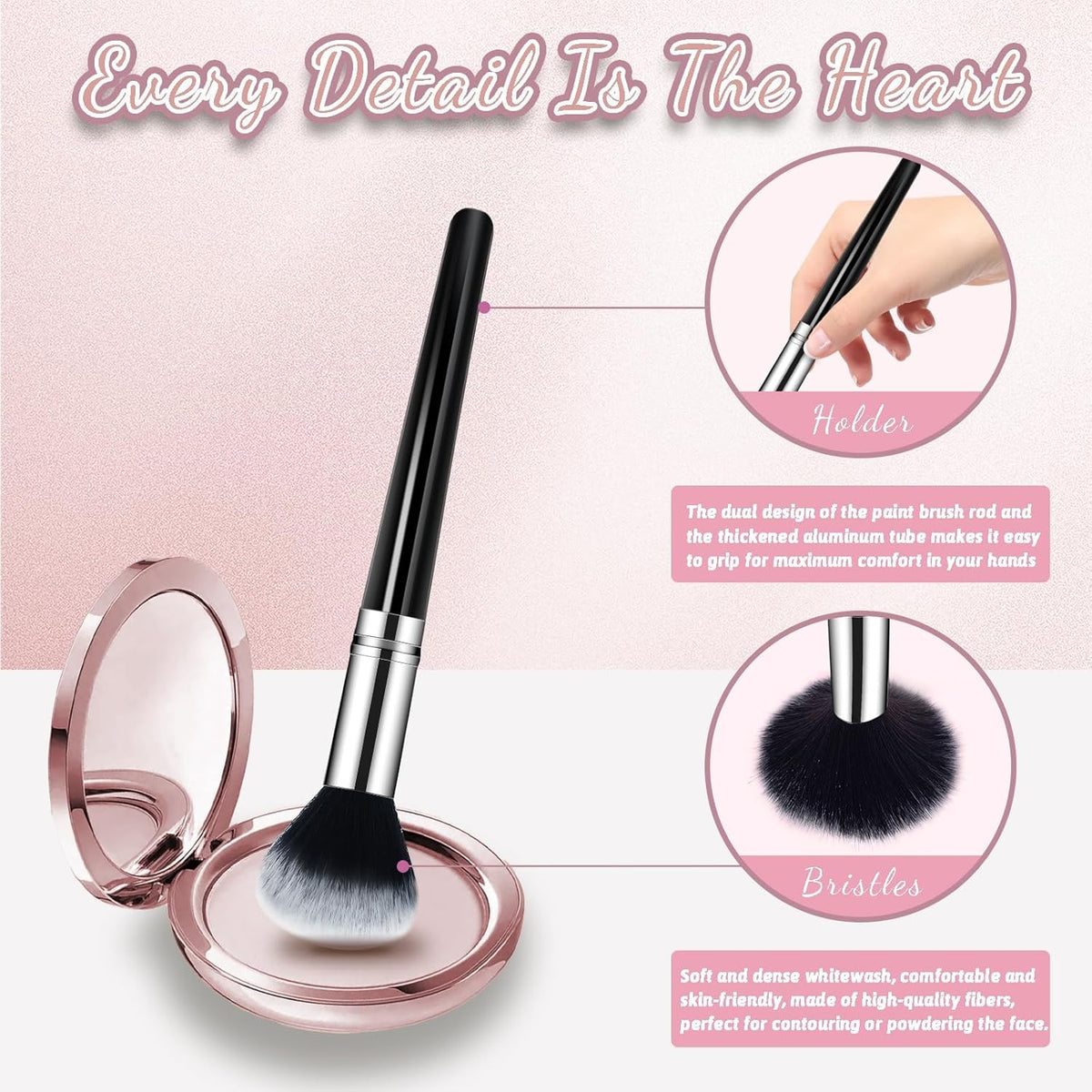 Premium Synthetic Makeup Brush Set 14 Pcs - Travel Friendly Face & Eye Brushes