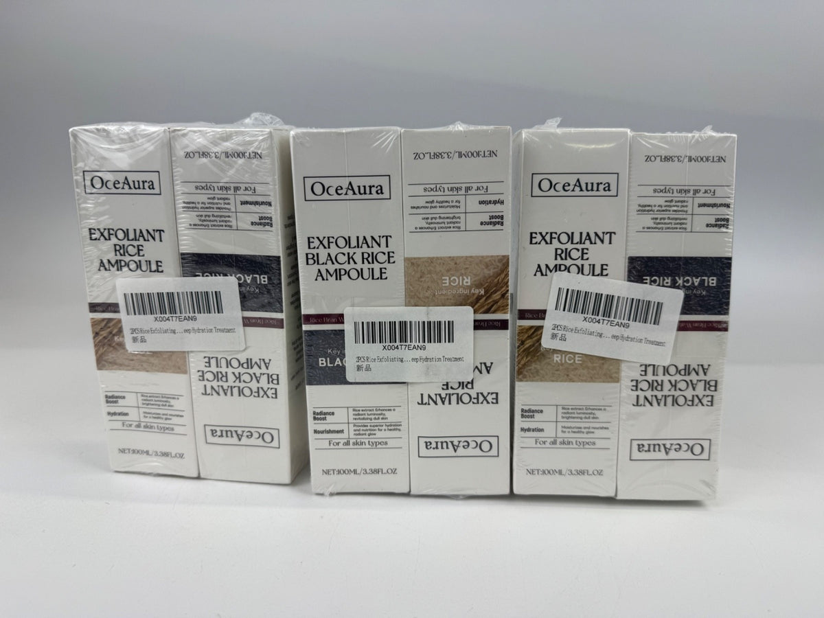 OceAura 2 Pack Exfoliant Black Rice Ampoule & 3.38oz Each