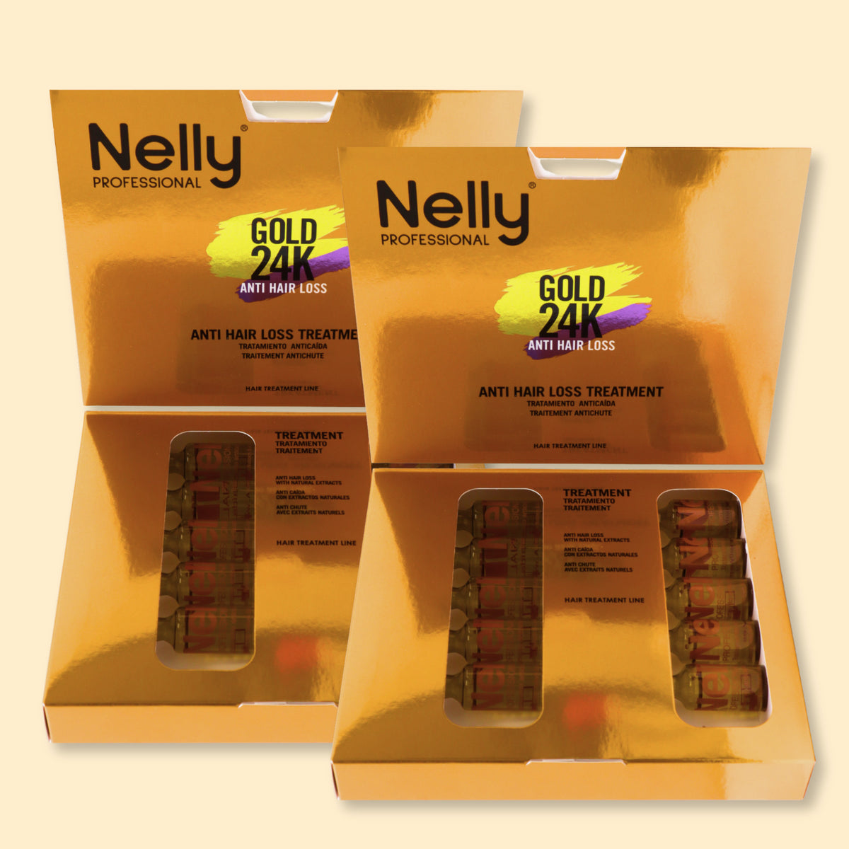 24K Gold Hair Treatment – Shine & Frizz Control (2-Pack)