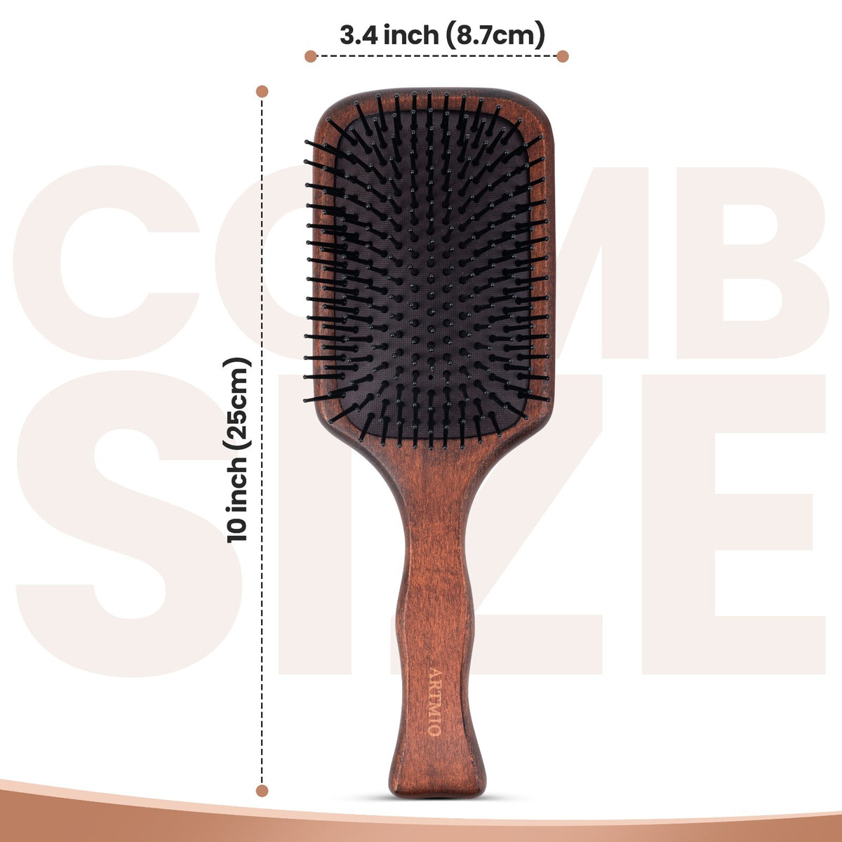 Wooden Paddle Hair Brush for Detangling & Shine - Eco-Friendly