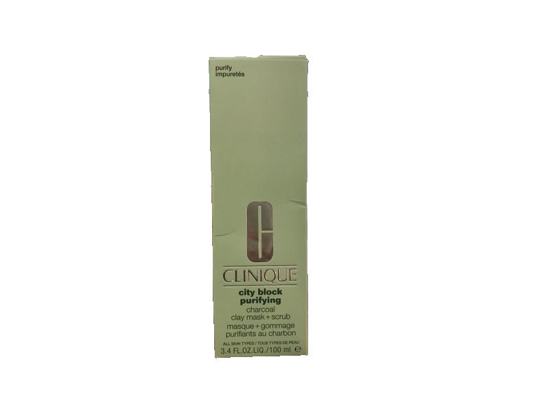 CLINIQUE CITY BLOCK PURIFYING CHARCOAL CLAY MASK + SCRUB 3.4 NIB