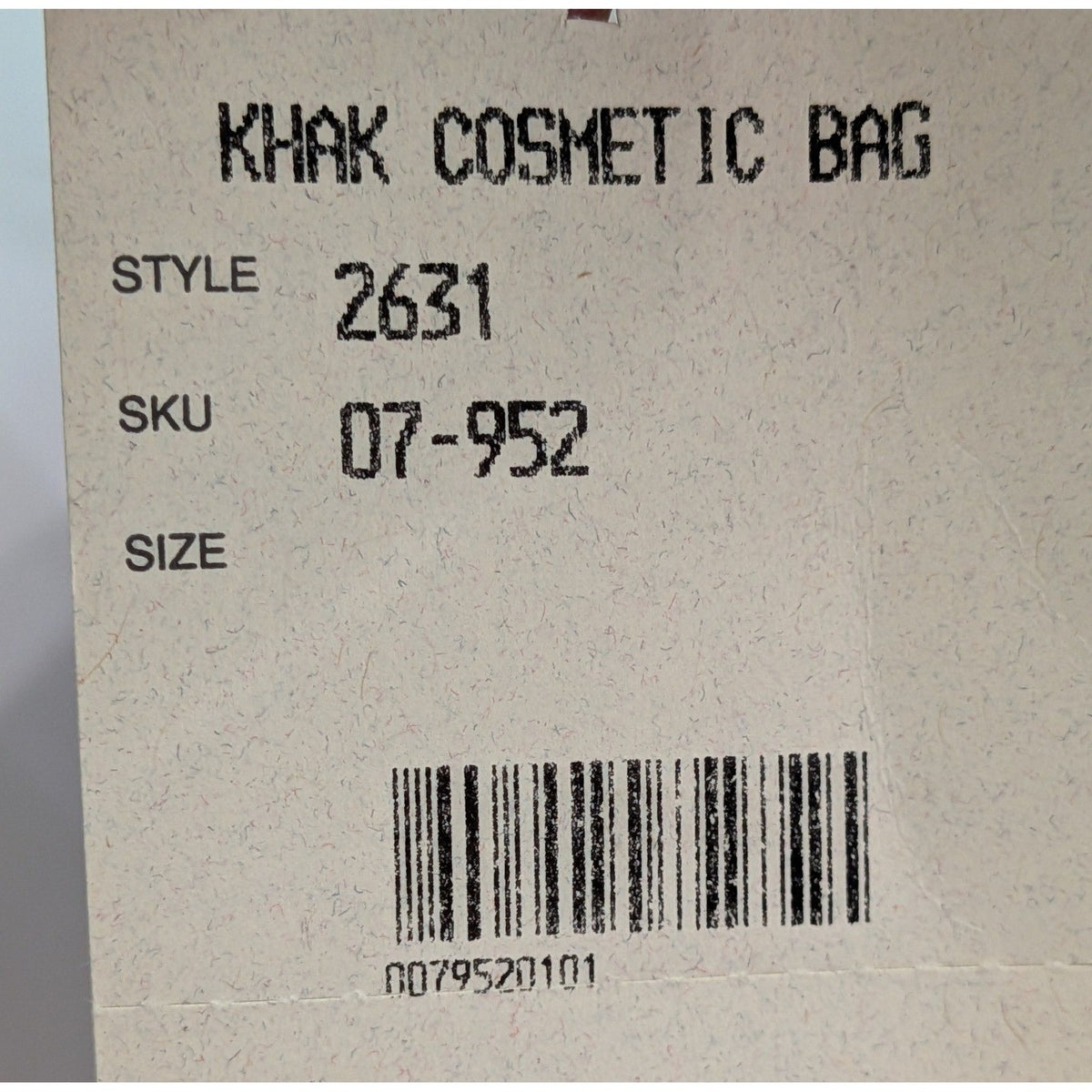 Khaki Canvas Cosmetic Bag Travel Organizer with Multiple Pockets