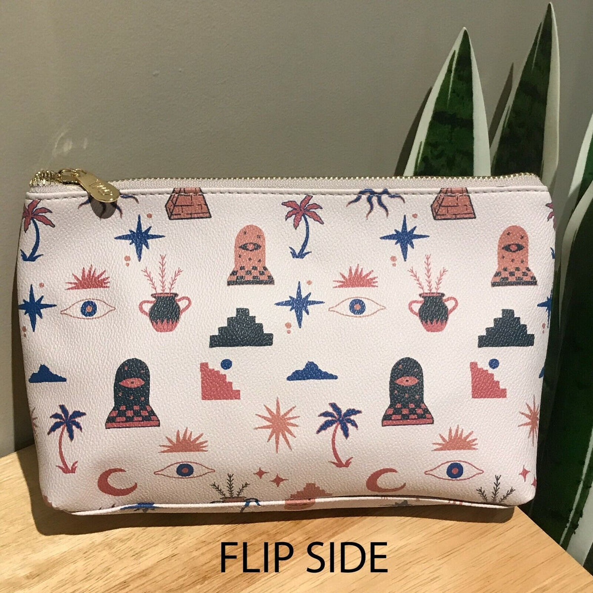 Travel Cosmetic Bag with Succulent and Geometric Designs - Multiple Sizes & Styles